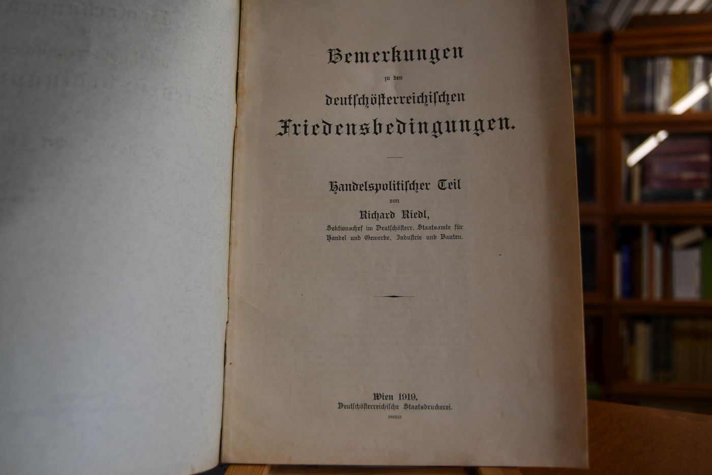 Bemerkungen zu den deutschösterreichischen Friedensbedingungen. Handelspolitischer Teil und Nachtrag.