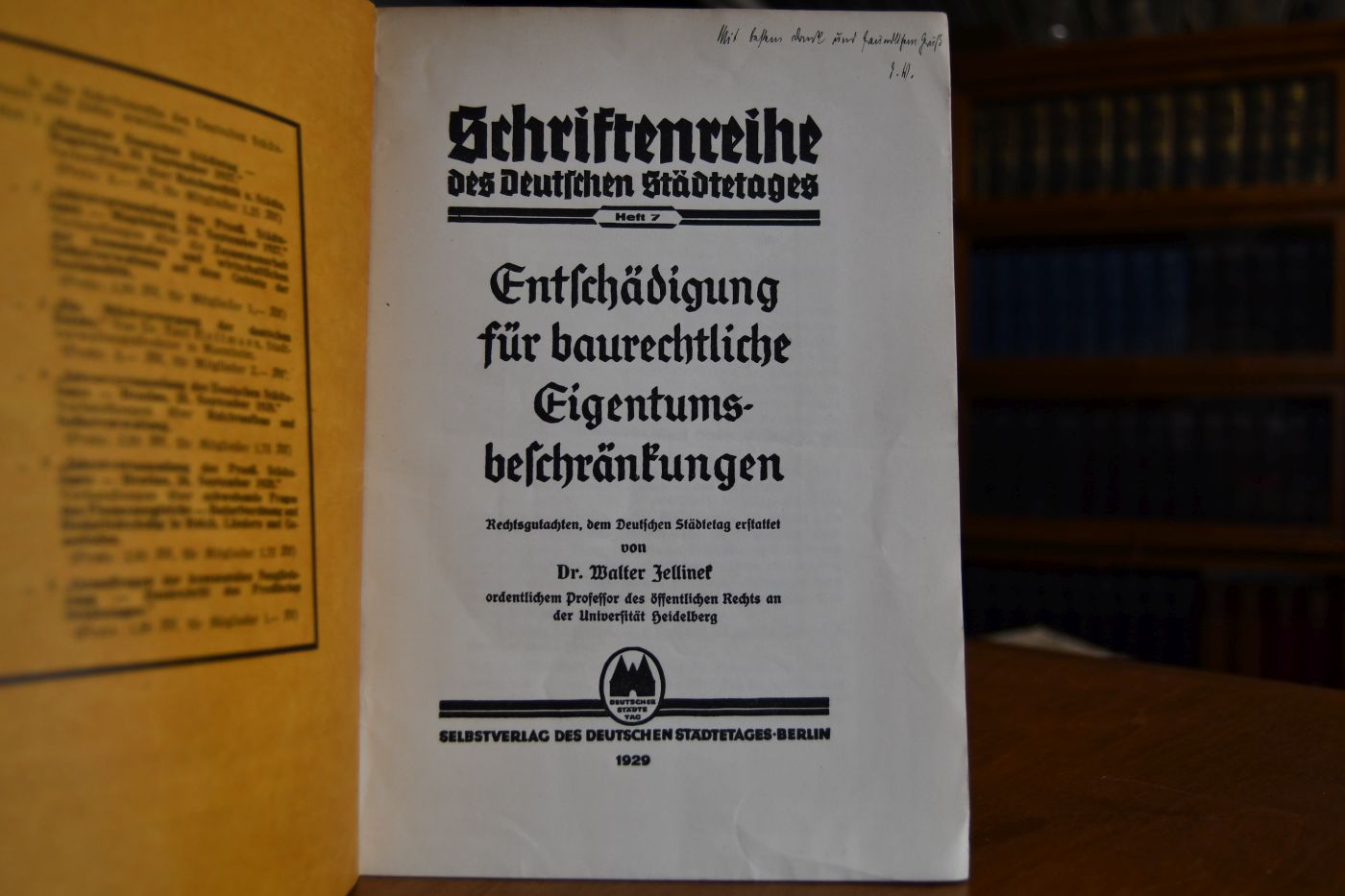 Entschädigung für baurechtliche Eigentumsbeschränkungen.