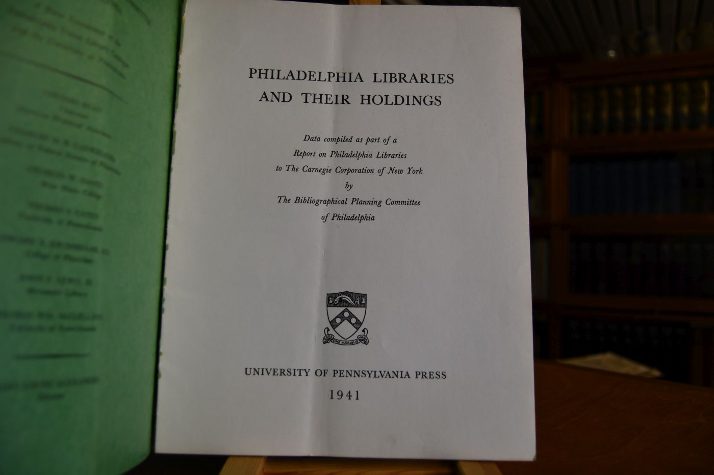 Philadelphia libraries and their holdings.