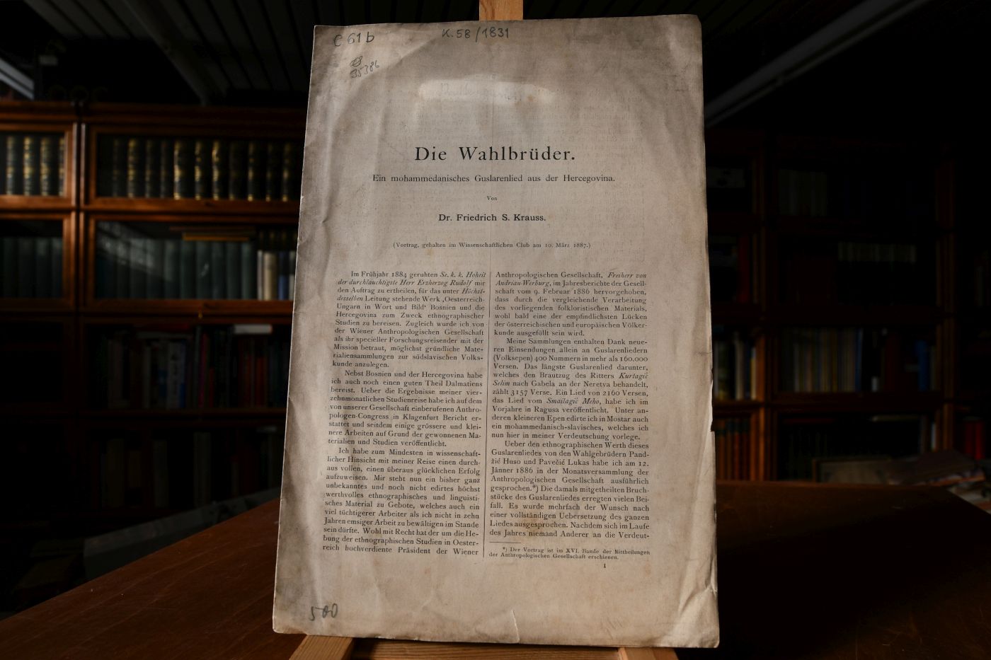 Die Wahlbrüder. Ein mohammedanisches Guslarenlied aus der Hercegovina.