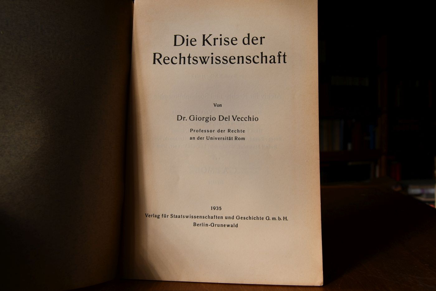 Die Krise der Rechtswissenschaft.
