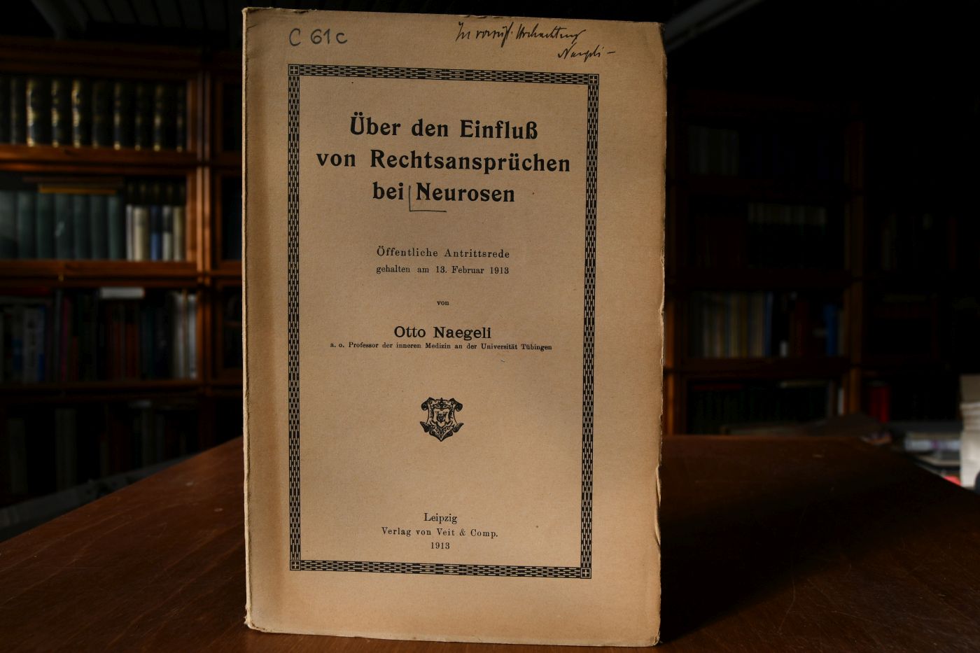 Über den Einfluß von Rechtsansprüchen bei Neurosen. Öffentliche Antrittsrede gehalten am 13. Februar 1913.
