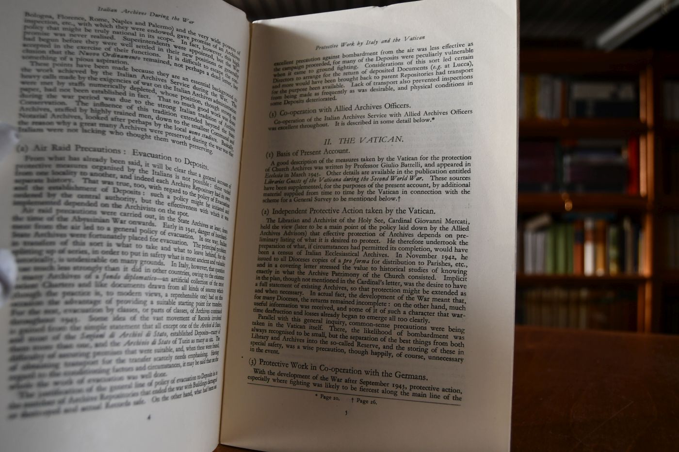 Italian Archives during the war and at its close.