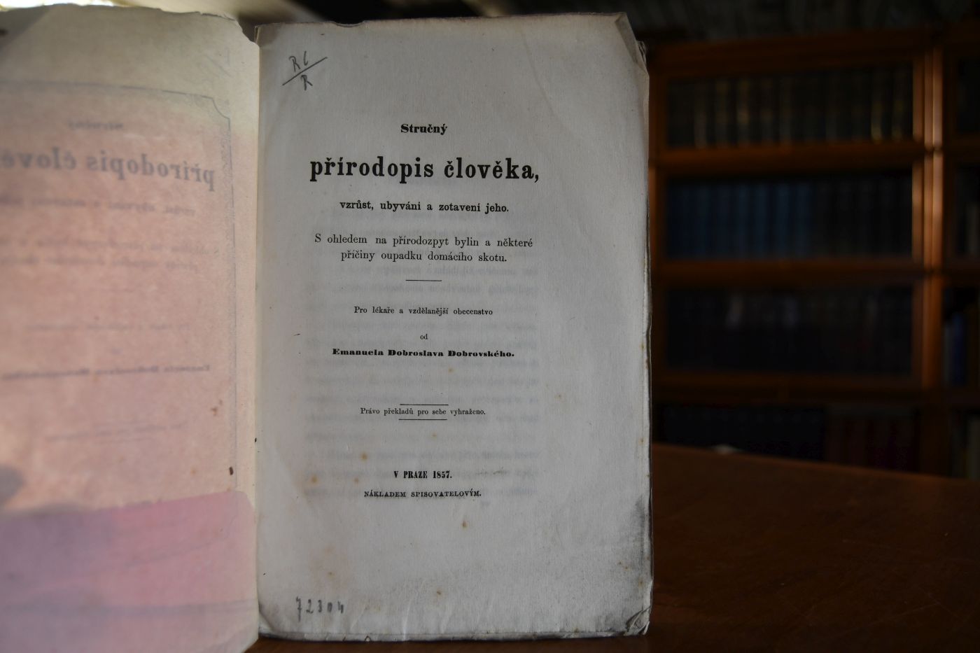 Strucny priridopis cloveka vzrust, ubyvani a zotaveni jeho. S obledem na prirodozpyt bylin a nektere priciny oupadku domaciho skotu. (Eine kurze Beschreibung des Wachstums, Niedergangs und der Genesung des Menschen. Mit Blick auf den natürlichen Konsum von Kräutern und einige Ursachen für den Rückgang der Hausrinder.)