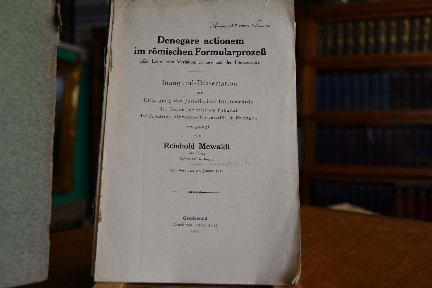 Denegare actionem im römischen Formularprozess (Zur Lehre vom Verfahren in iure und der Interzession).