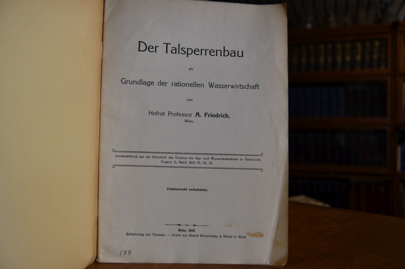 Der Talsperrenbau als Grundlage der rationellen Wasserwirtschaft.