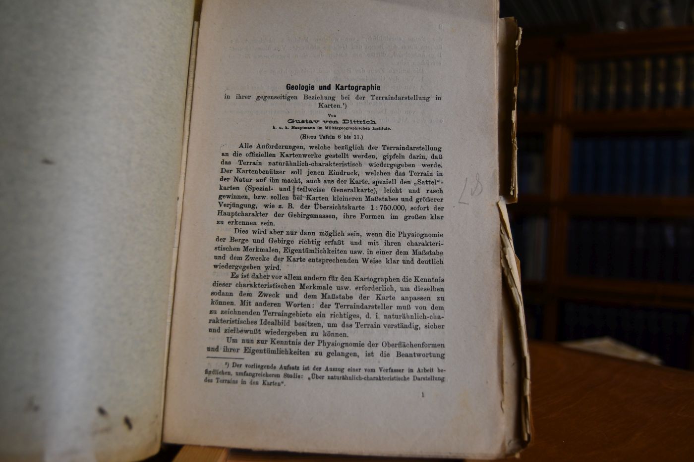 Geologie und Kartographie in ihrer gegenseitigen Beziehung bei der Terraindarstellung in Karten.
