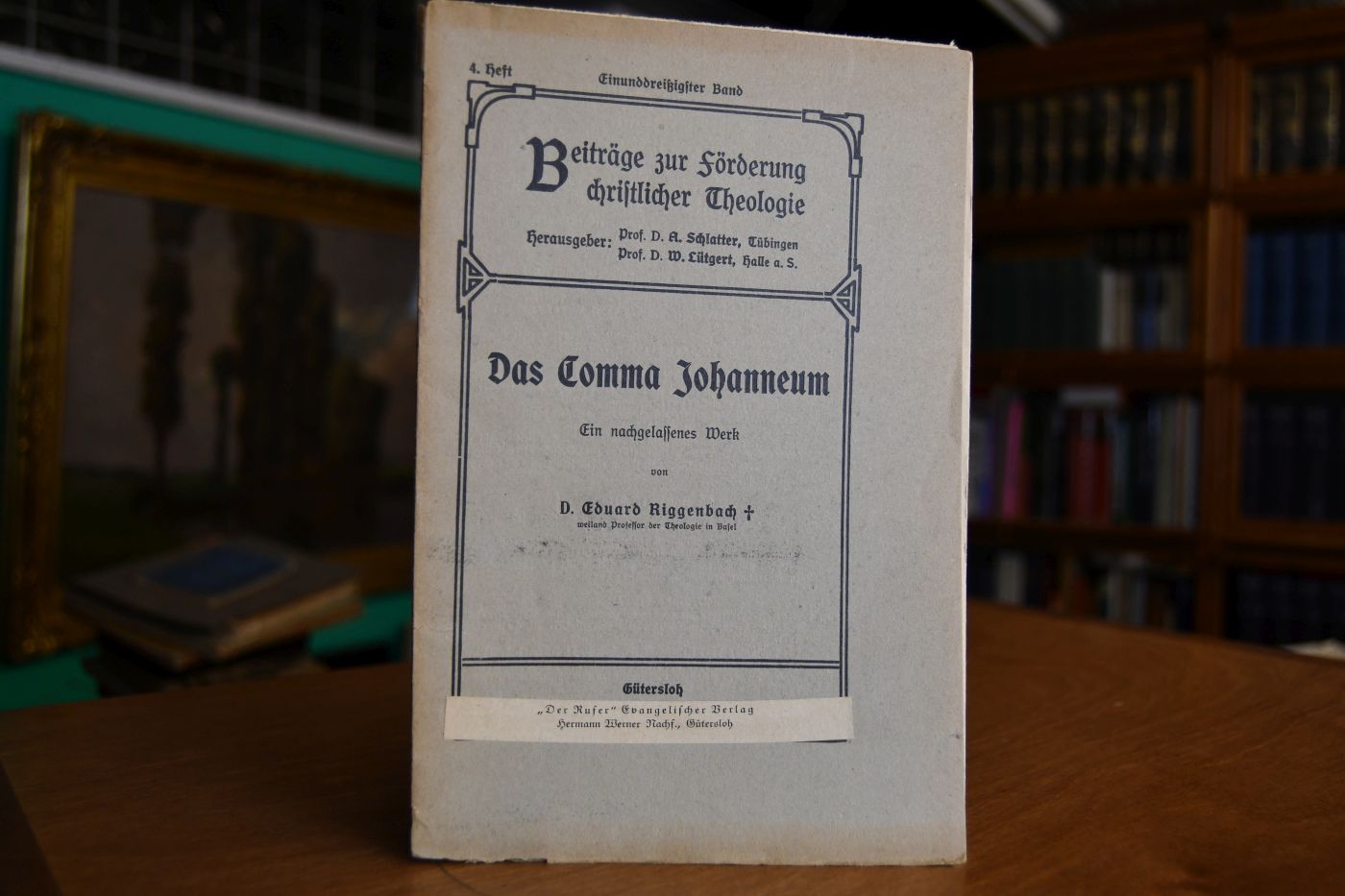 Das Comma Johanneum. Ein nachgelassenes Werk.