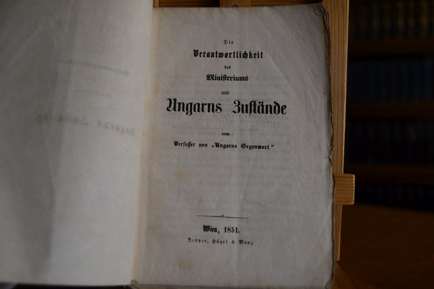 Die Verantwortlichkeit des Ministeriums und Ungarns Zustände.