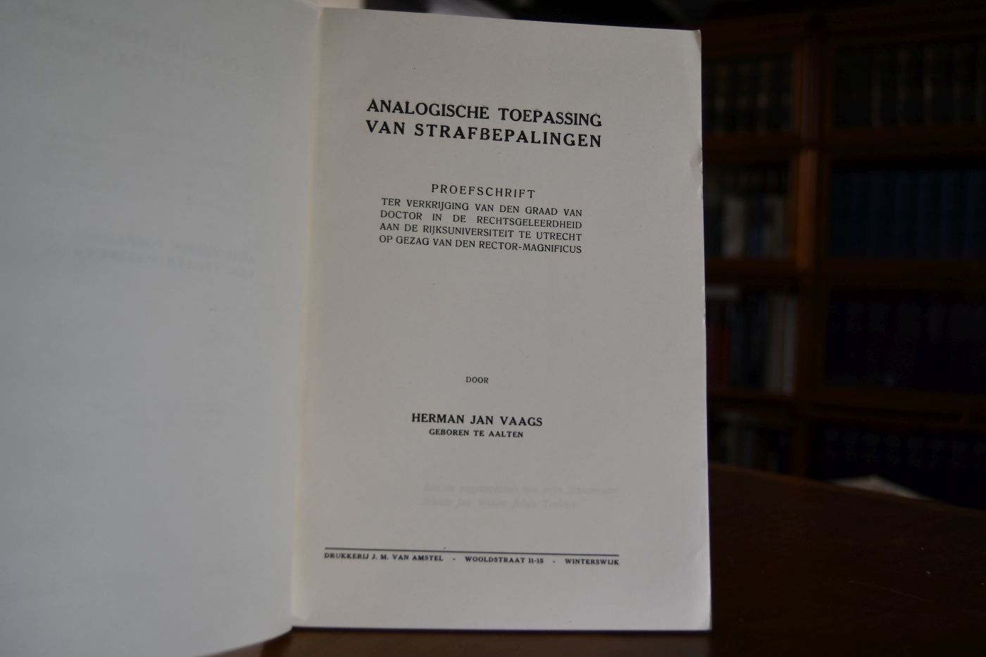 Analogische Toepassing van Strafbepalingen.