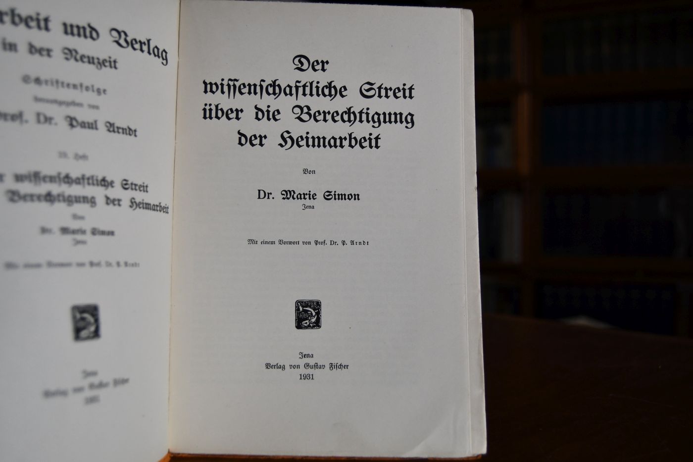 Der wissenschaftliche Streit über die Berechtigung der Heimarbeit.