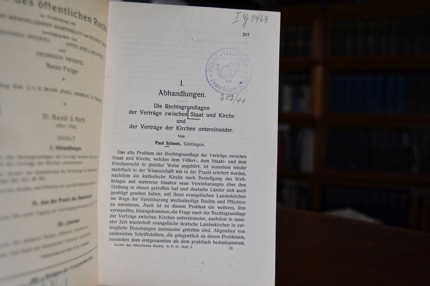 Die Rechtsgrundlagen der Verträge zwischen Staat und Kirche und der Verträge der Kirchen untereinander.