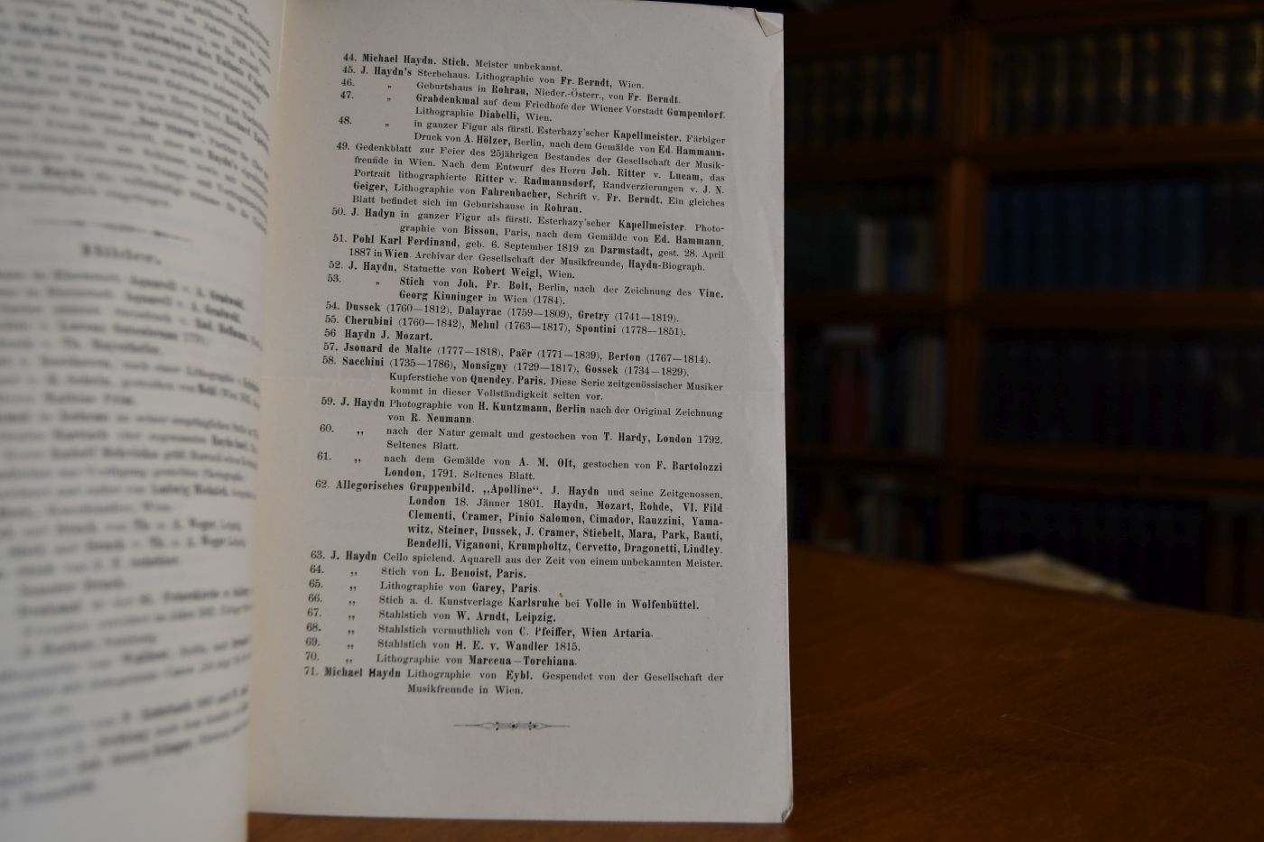 Verzeichnis über die im Haydn-Hause ausgestellten Handschriften, Münzen, Medaillen, Tonwerke (Erstdruck) und Bilder.