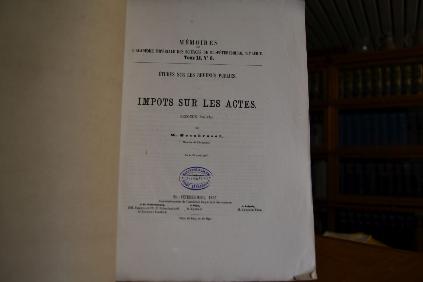 Impots sur les actes. Seconde partie.