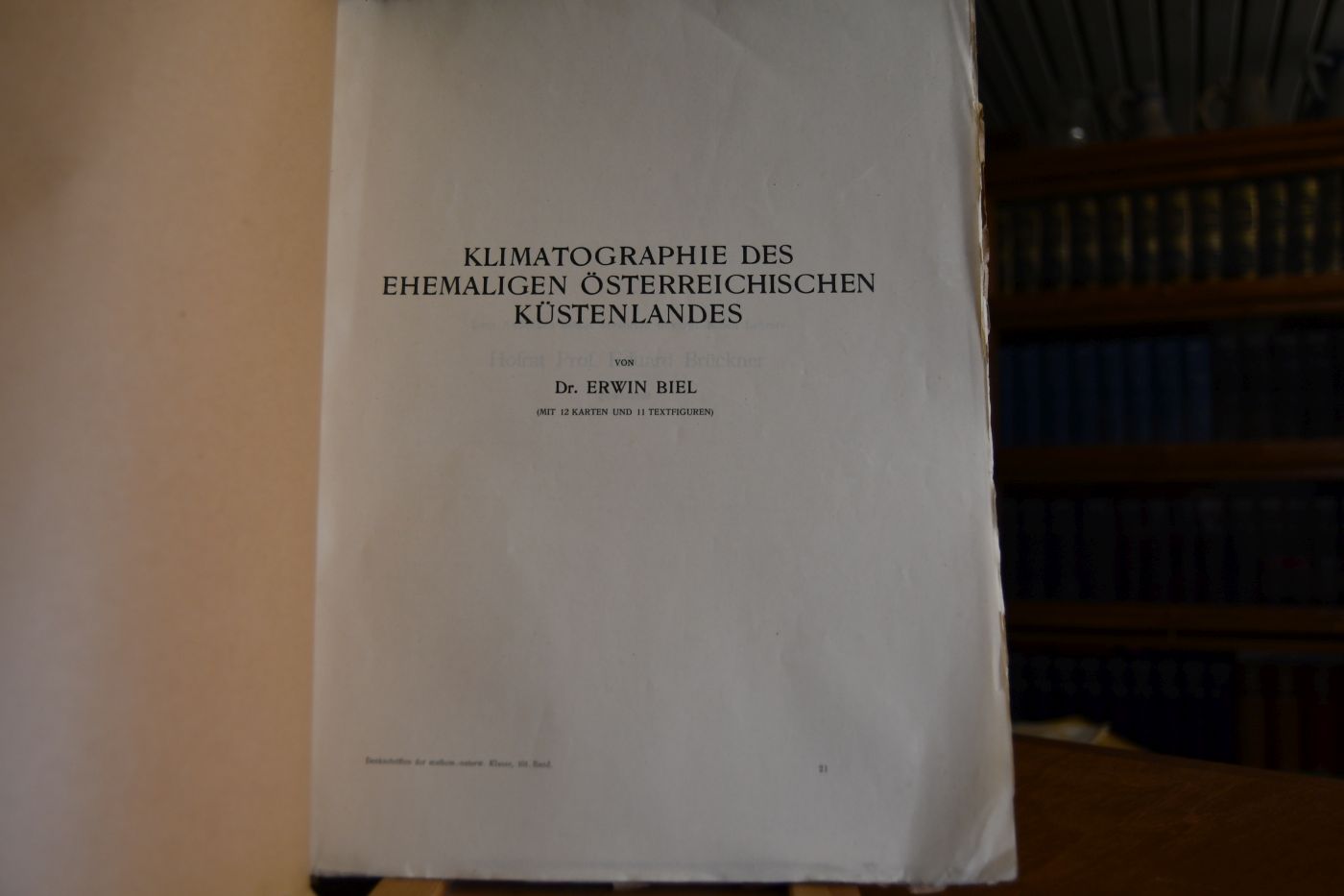 Klimatographie des ehemaligen österreichischen Küstenlandes.