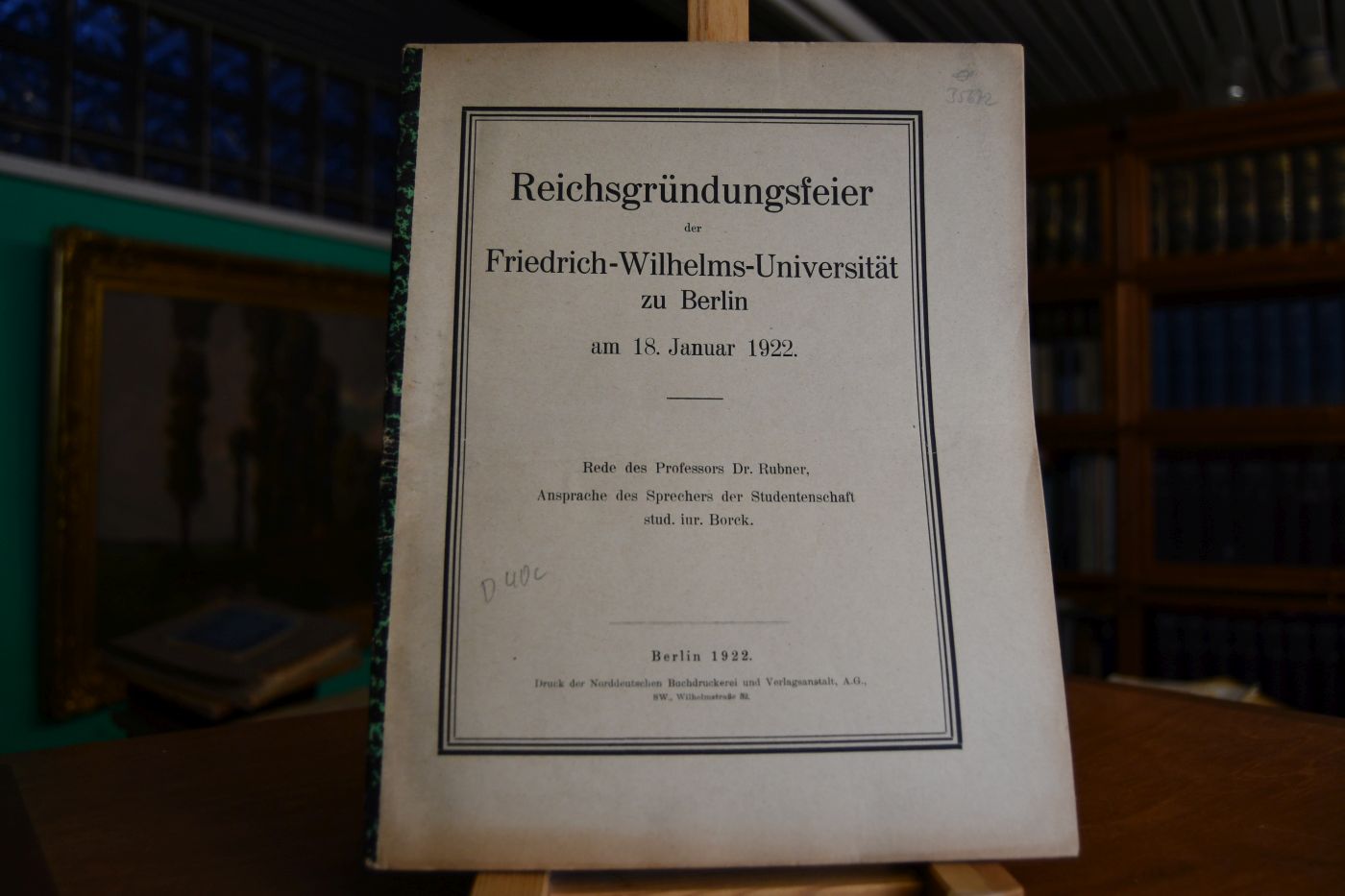 Reichsgründungsfeier der Friedrich-Wilhelms-Universität zu Berlin am 18. Januar 1922.