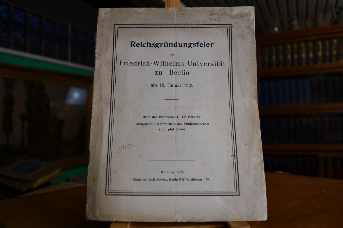Reichsgründungsfeier der Friedrich-Wilhelms-Universität zu Berlin am 18. Januar 1925.