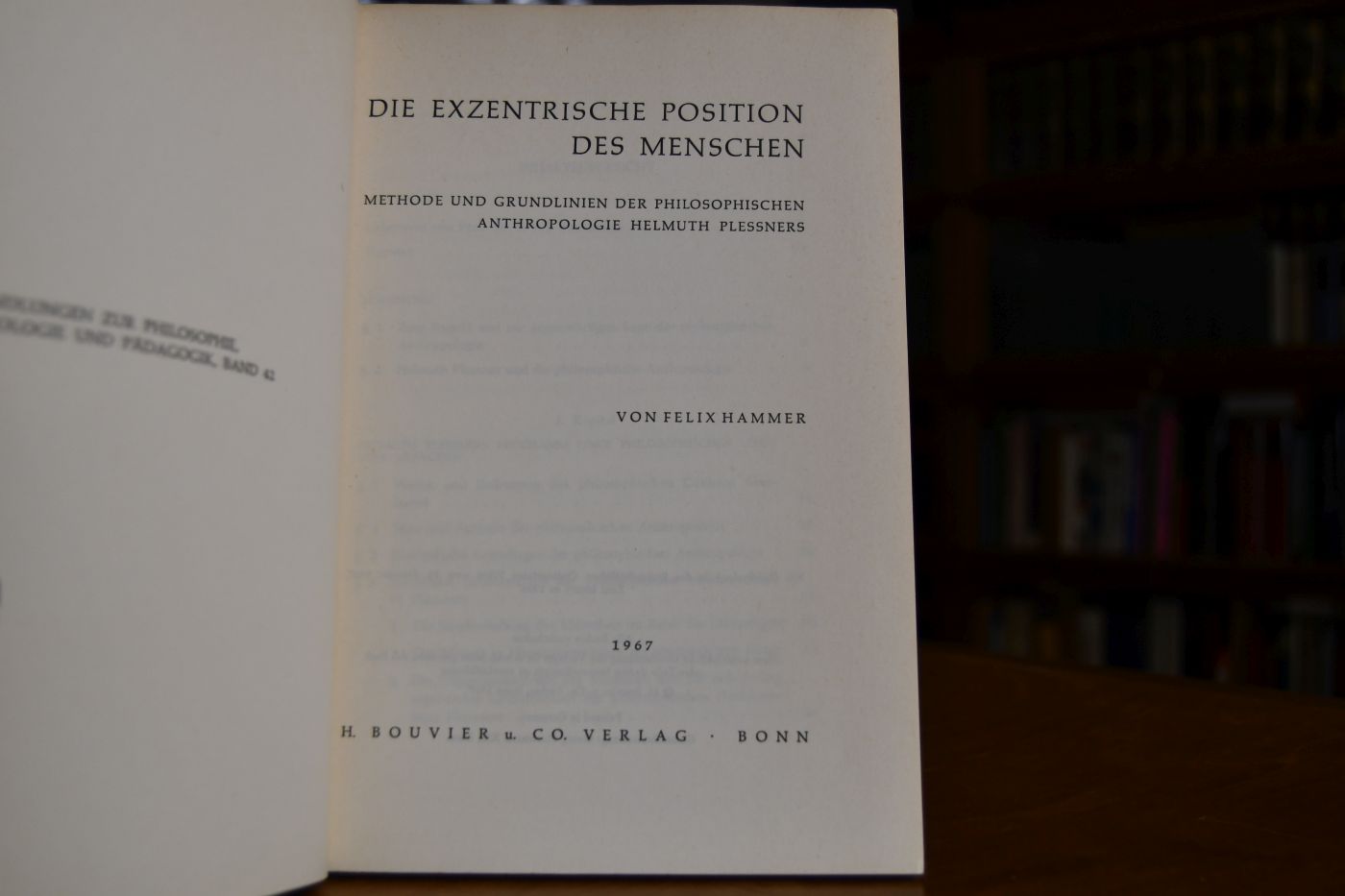 Die exzentrische Position des Menschen. Helmuth Plessners philosophische Anthropologie.
