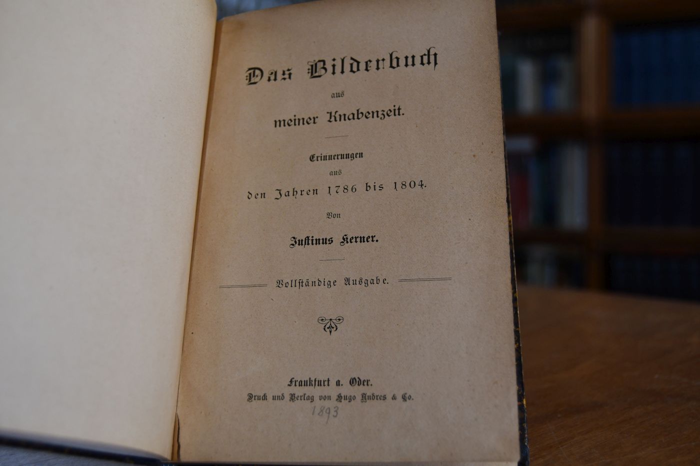Das Bilderbuch aus meiner Knabenzeit. Erinnerungen aus den Jahren 1786 bis 1804.