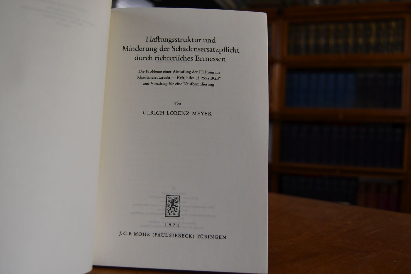 Haftungsstruktur und Minderung der Schadensersatzpflicht durch richterliches Ermessen. Die Probleme einer Abstufung der Haftung im Schadensersatzrecht, Kritik der Paragraphen 225a BGB und Vorschlag für eine Neuformulierung.