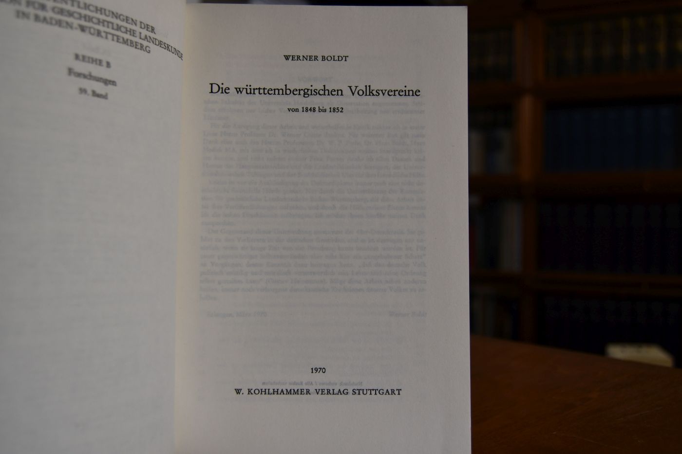 Die württembergischen Volksvereine von 1848 bis 1852.