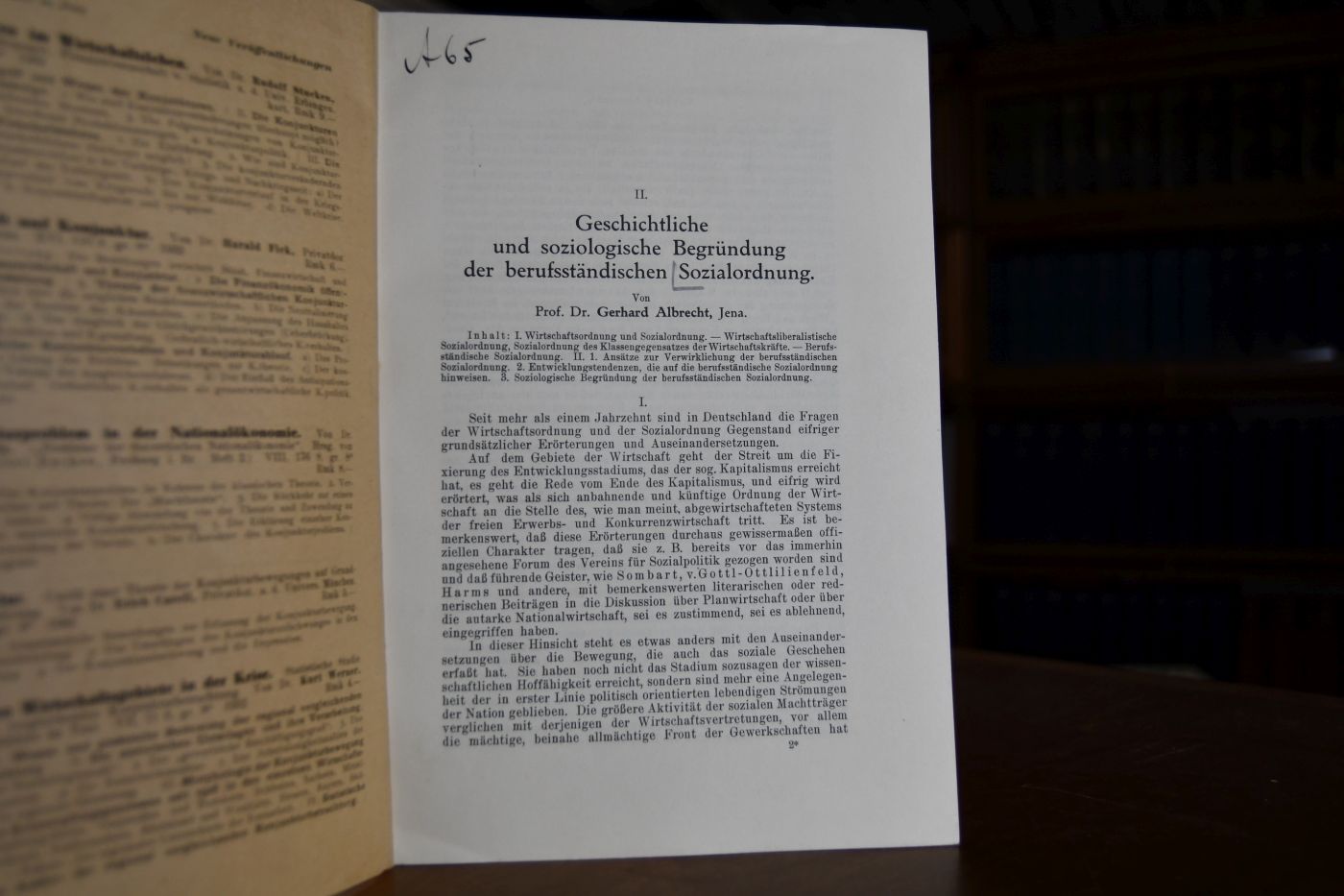 Geschichtliche und soziologische Begründung der berufsständischen Sozialordnung.