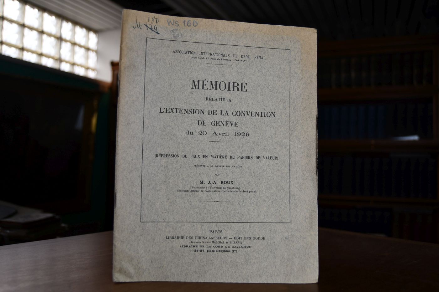 Memoire relatif a l`extension de la Convention de Geneve du 20. Avril 1929.