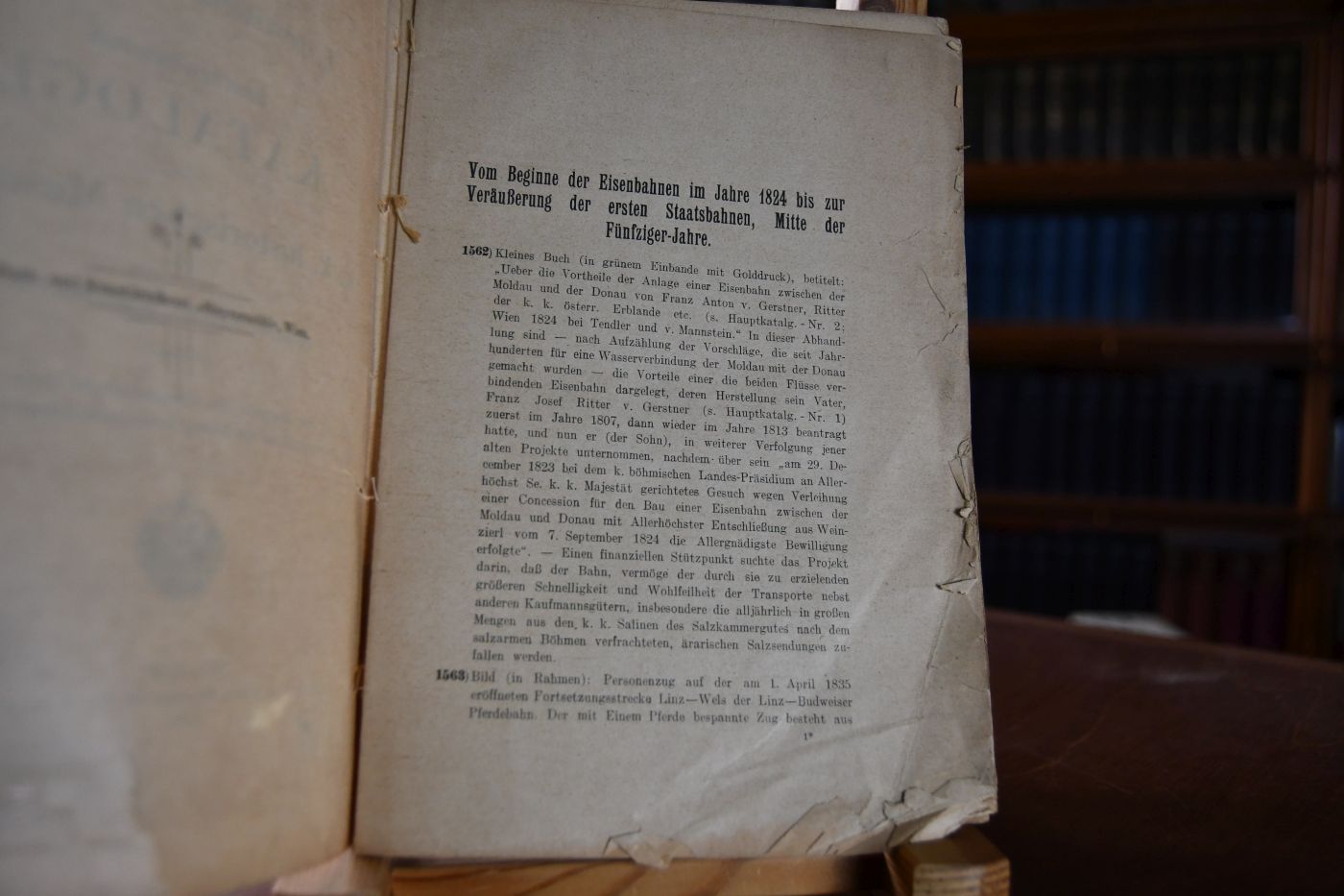 I. (provisorischer) Nachtrag zum beschreibenden Kataloge des k.k. historischen Museums der österreichischen Eisenbahnen enthaltend die seit der Ausgabe des Hauptkataloges (Juni 1902) bis 31. Dezember 1903 neu hinzugekommenen Museums-Objekte.