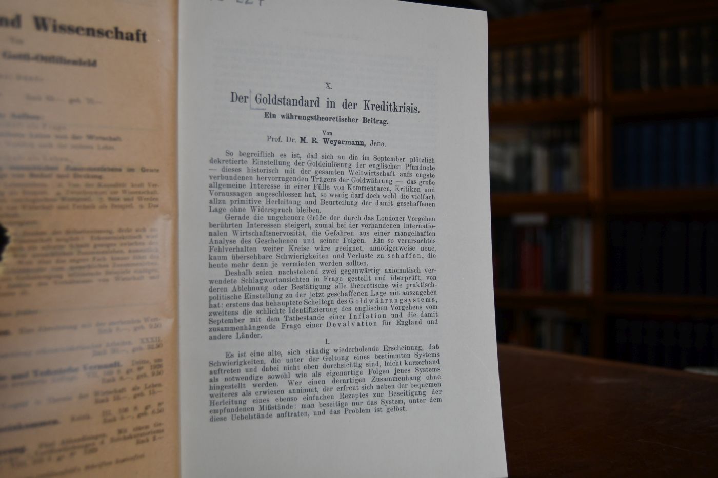 Der Goldstandard in der Kreditkrisis. Ein währungstheoretischer Beitrag..