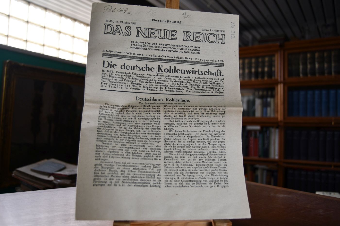 Das Neue Reich, Jahrgang 1, Heft 28/29 Die deutsche Kohlenwirtschaft.