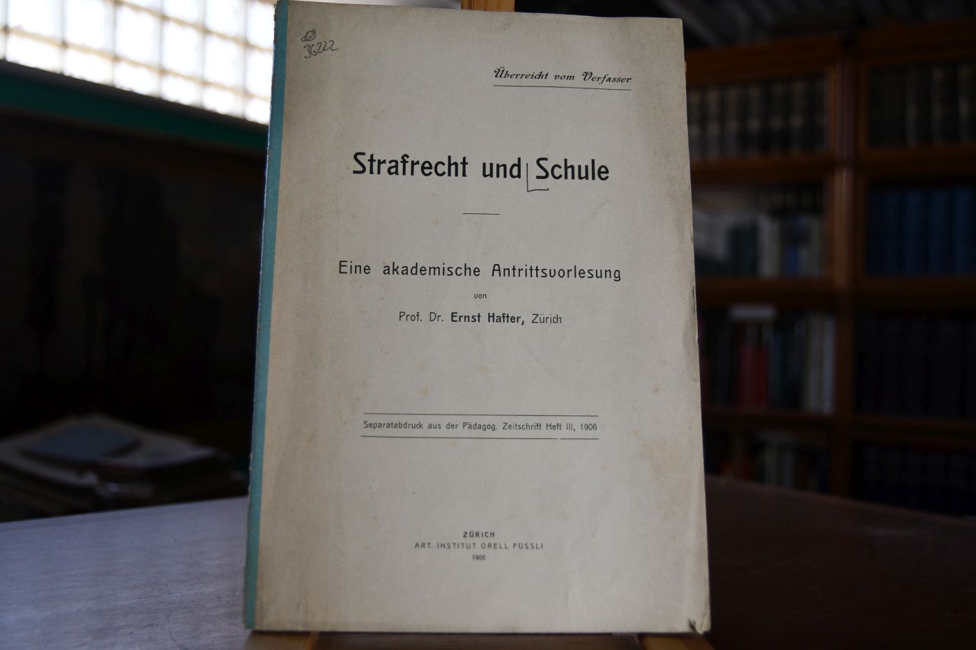 Strafrecht und Schule. Eine akademische Antrittsvorlesung.