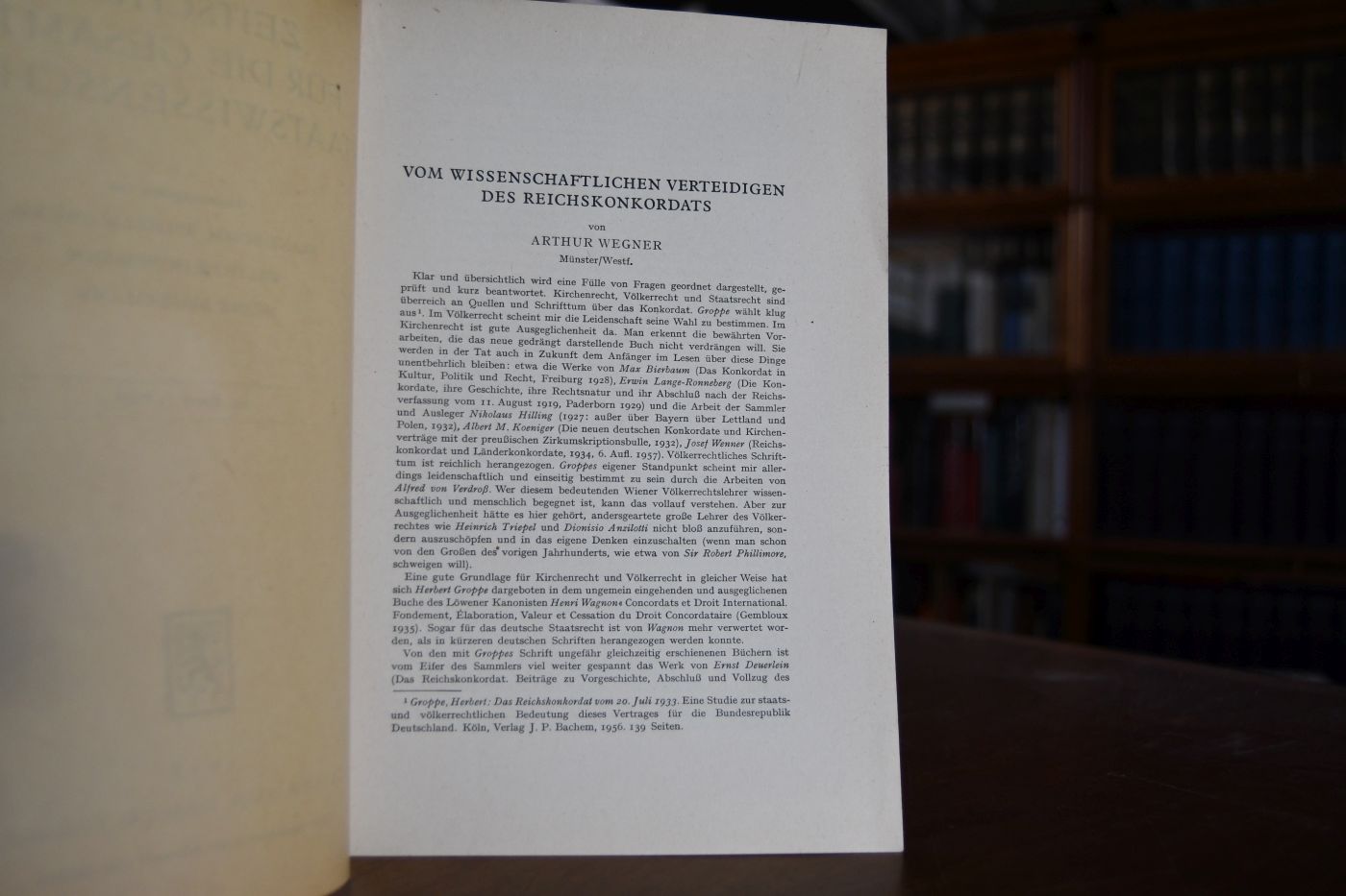 Vom wissenschaftlichen Verteidigen des Reichskonkordats.