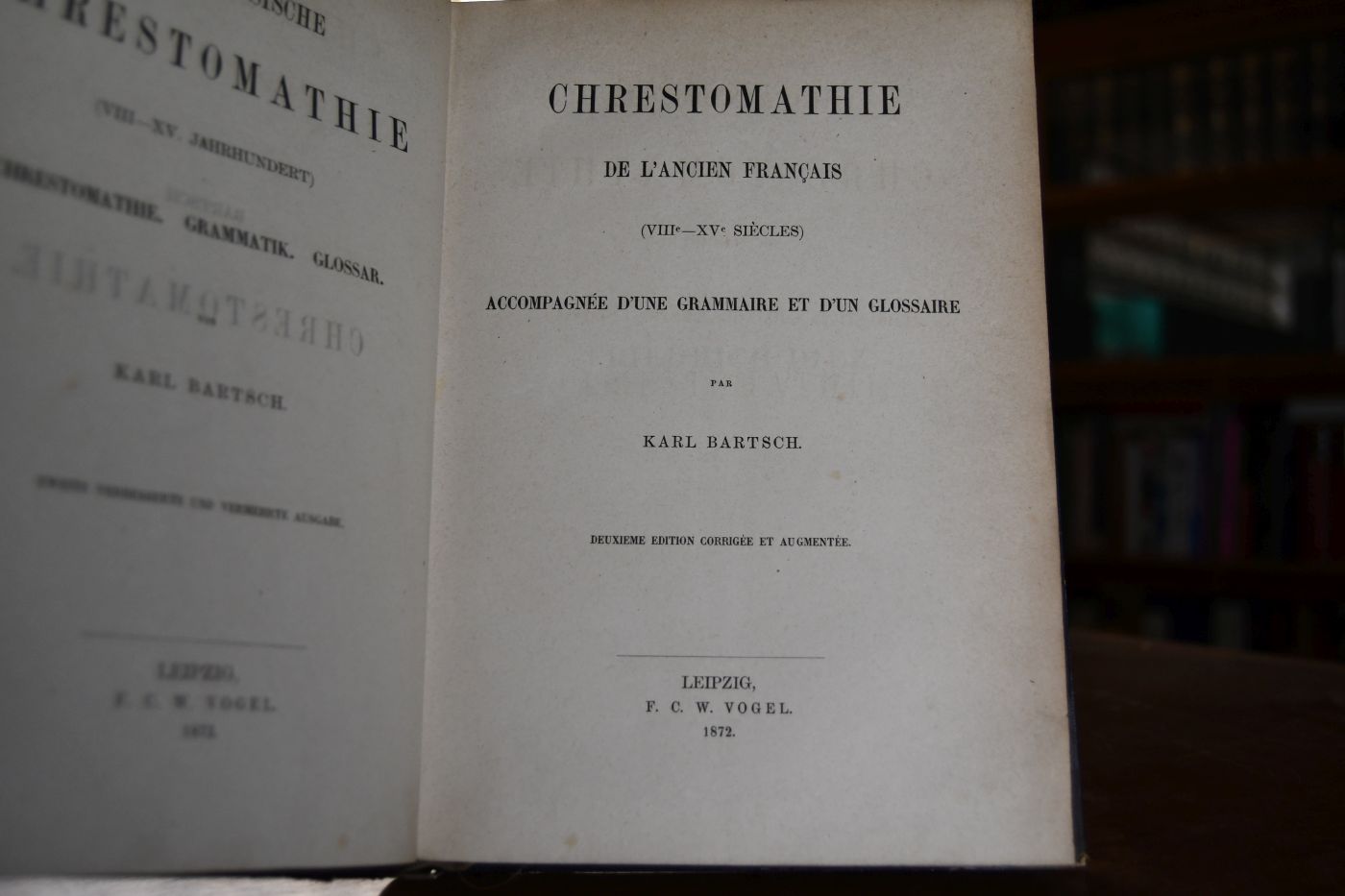 Chrestomathie de l`ancien Francais (VIIIe - XVe Siecles). Accompagnee d`une Grammaire et d`un Glossaire.