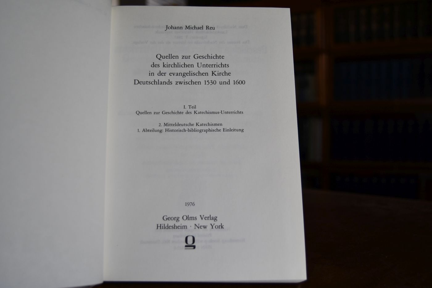 Quellen zur Geschichte des kirchlichen Unterrichts in der evangelischen Kirche Deutschlands zwischen 1530 und 1600; I. Teil Quellen zur Geschichte des Katechismus-Unterrichts. 2. Mitteldeutsche Katechismen, 1. Abteilung Historisch-bibliographische Einleitung.