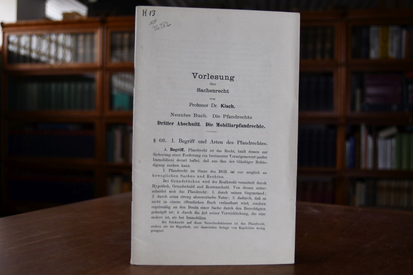 Vorlesung über Sachenrecht. Neuntes Buch, Die Pfandrechte. Dritter Abschnitt. Die Mobiliarpfandrechte.