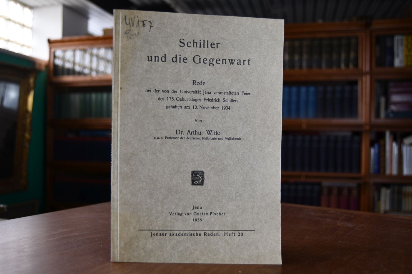 Schiller und die Gegenwart. Rede bei der von der Universität Jena veranstalteten Feier des 175. Geburtstages Friedrich Schillers gehalten am 10. November 1934.