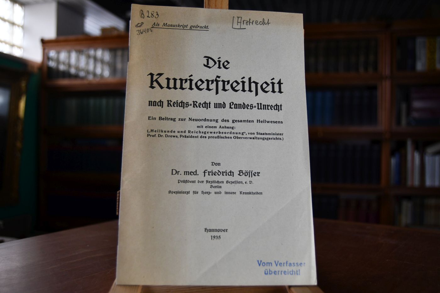 Die Kurierfreiheit nach Reichs-Recht und Landes-Unrecht. Ein Beitrag zur Neuordnung des gesamten Heilwesens.
