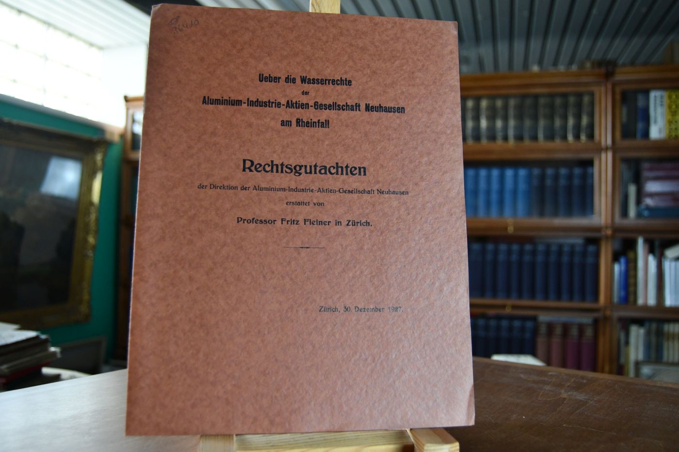 Ueber die Wasserrechte der Aluminium-Industrie-Aktien-Gesellschaft Neuhausen am Rheinfall. Rechtsgutachten der Direktion der Aluminium-Industrie-Aktien-Gesellschaft Neuhausen erstattet von Fritz Fleiner in Zürich.