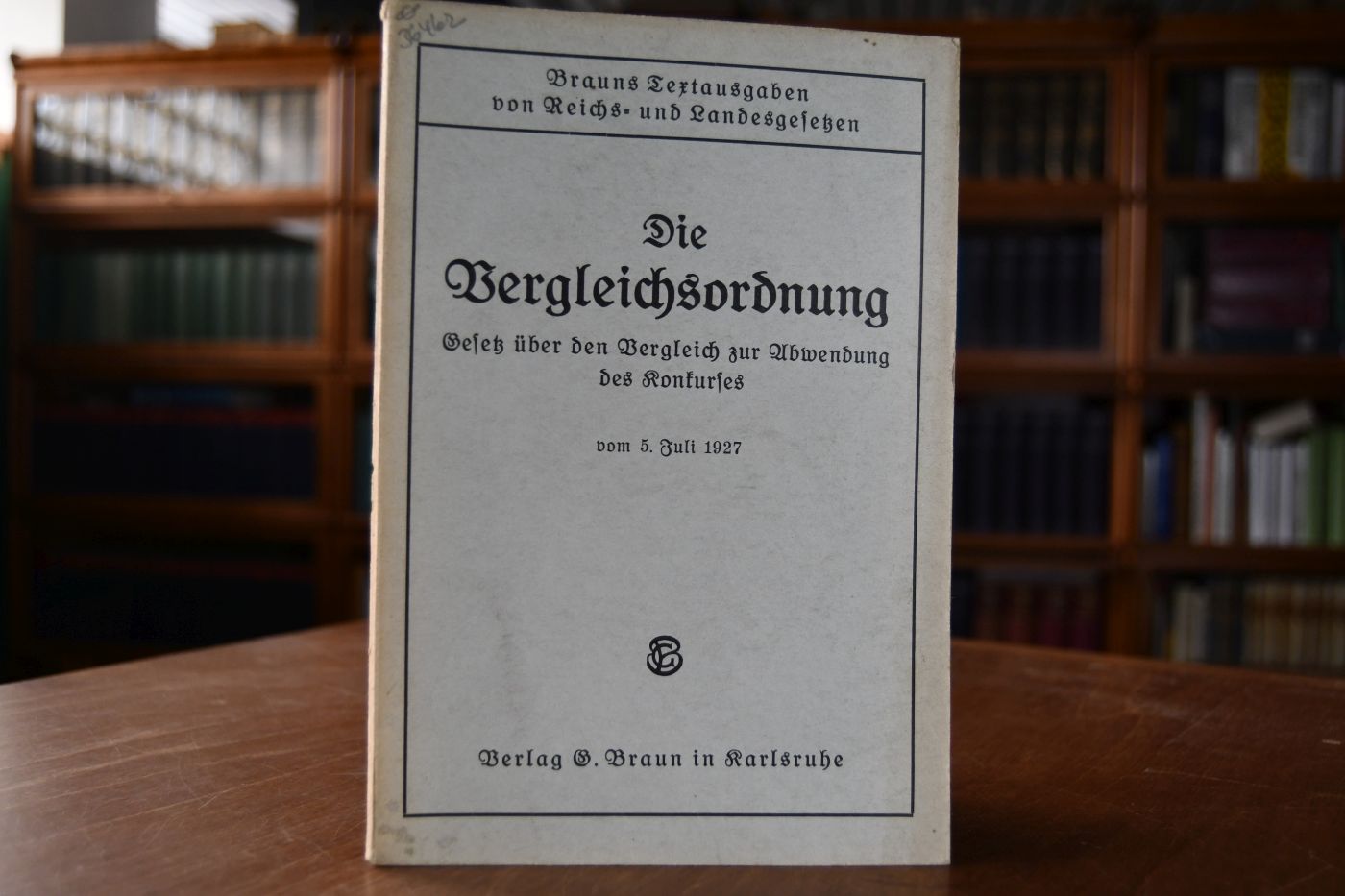 Die Vergleichsordnung. Gesetz über den Vergleich zur Abwendung des Konkurses vom 5. Juli 1927. (Textausgabe).