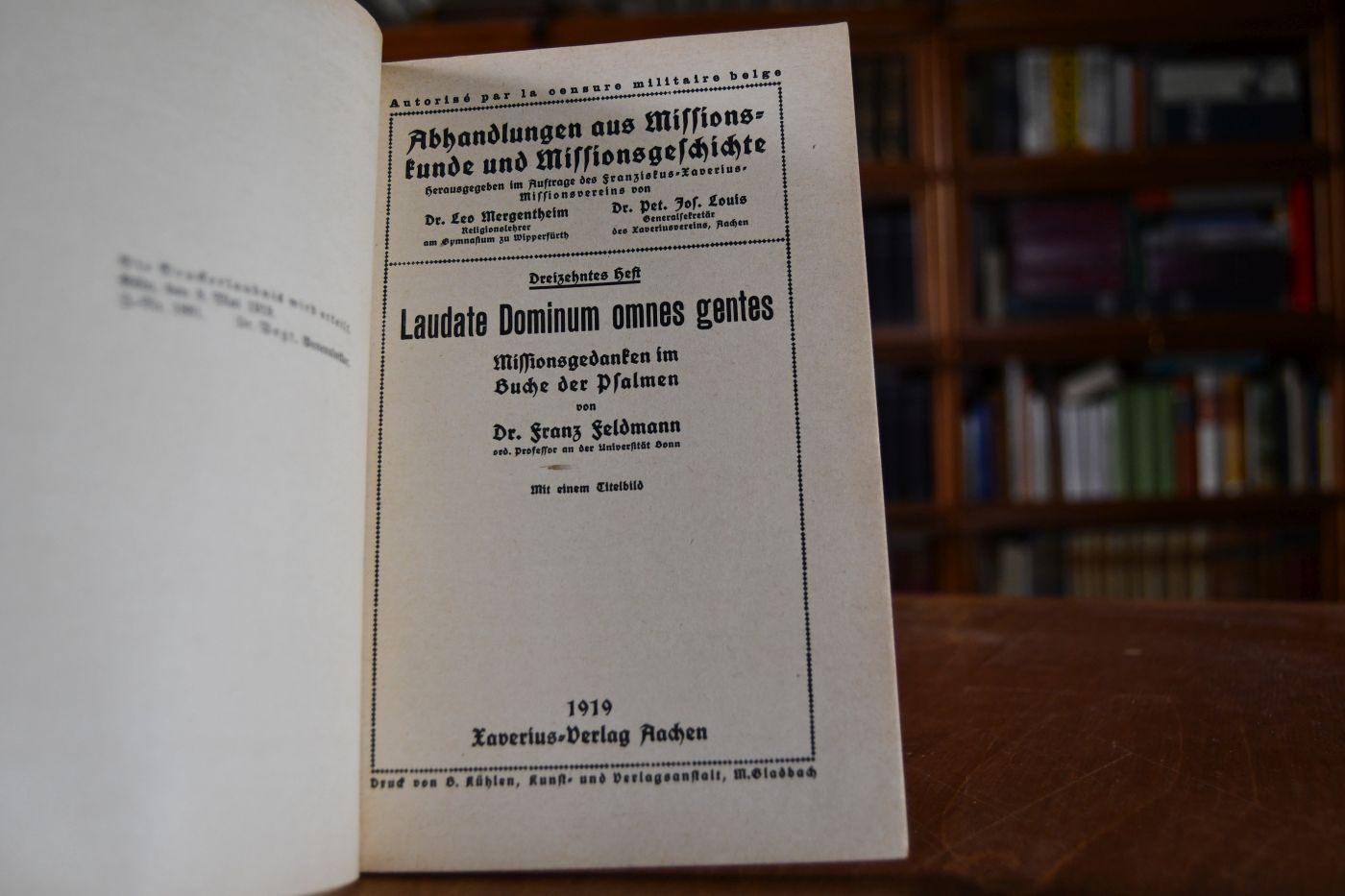 Laudate Dominum omnes gentes. Missionsgedanken im Buche der Psalmen.