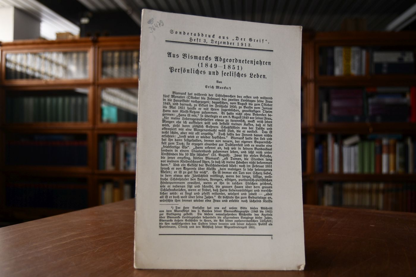 Aus Bismarcks Abgeordnetenjahren (1849-1851) Persönliches und seelisches Leben.