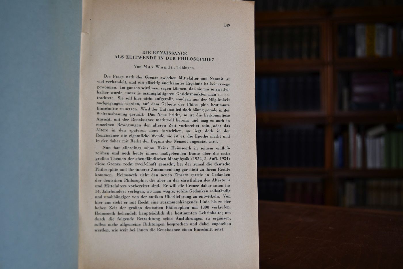 Die Renaissance als Zeitwende in der Philosophie.