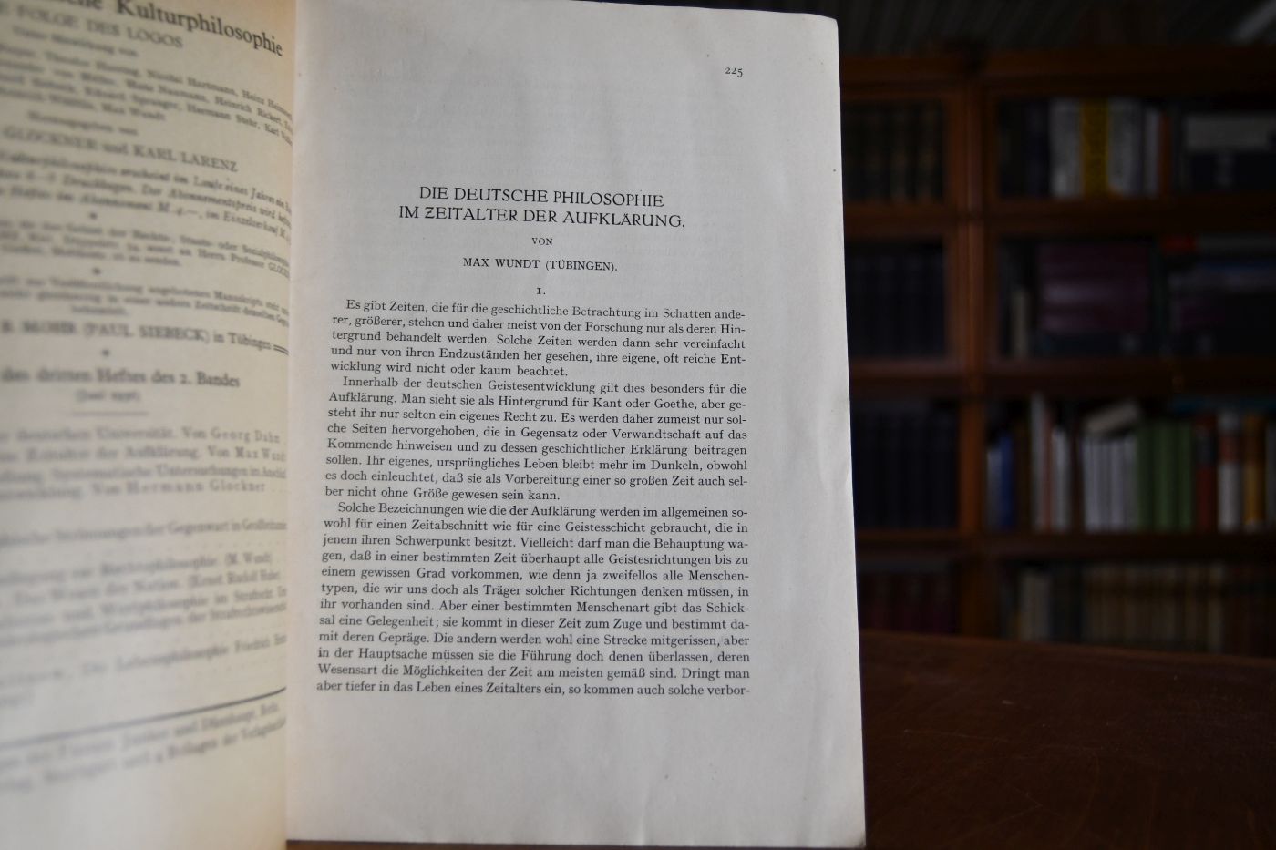 Die deutsche Philosophie im Zeitalter der Aufklärung.