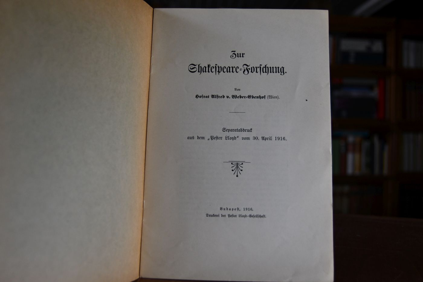 Zur Shakespeare-Forschung.