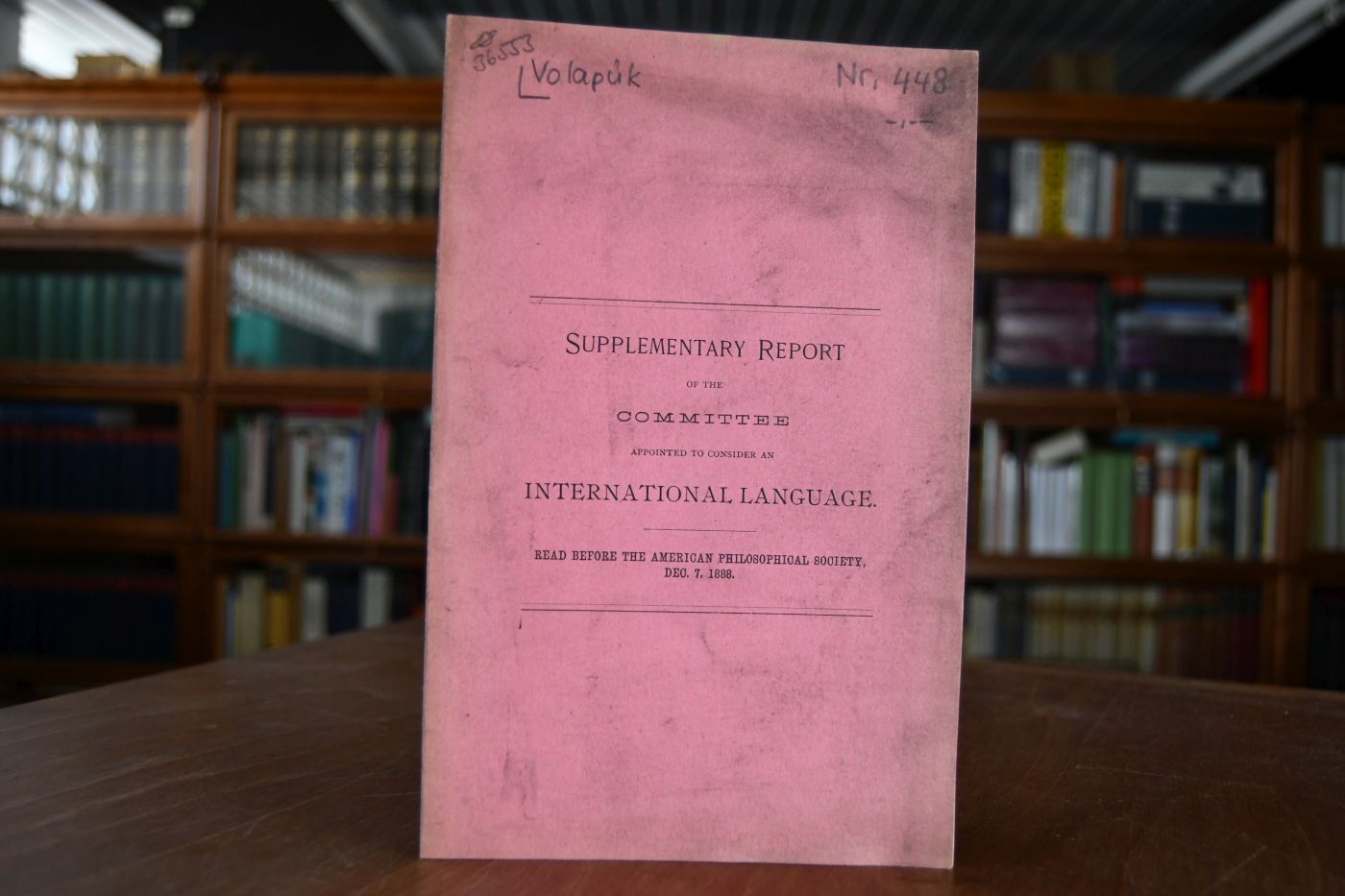 Supplementary Report of the Committee appointed to consider an International Language. Read before the AMerican Philosophical Society, Dec. 7. 1888.