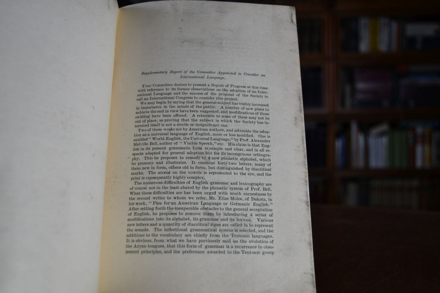 Supplementary Report of the Committee appointed to consider an International Language. Read before the AMerican Philosophical Society, Dec. 7. 1888.