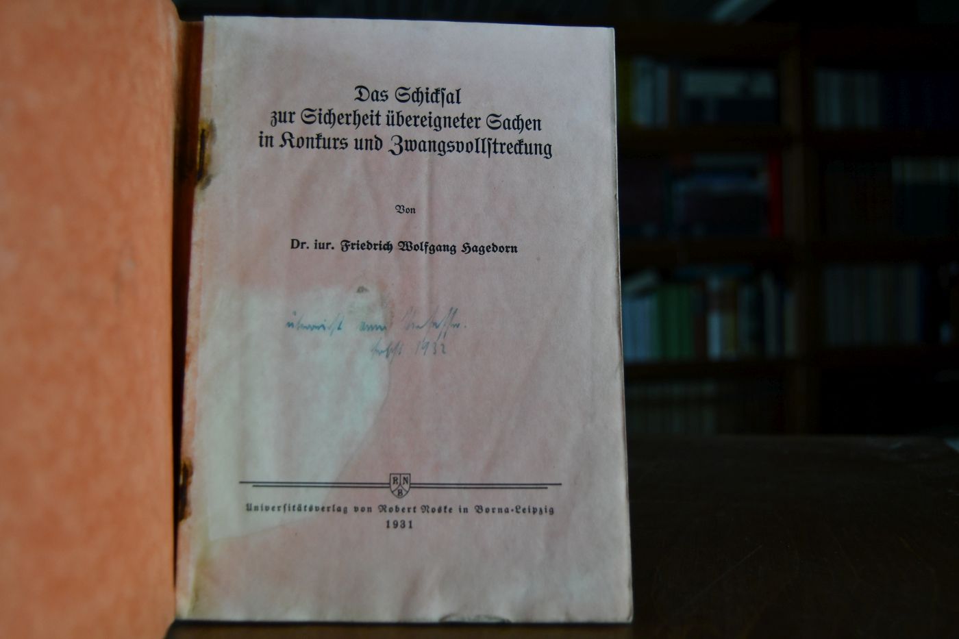 Das Schicksal zur Sicherheit übereigneter Sachen in Konkurs und Zwangsvollstreckung.