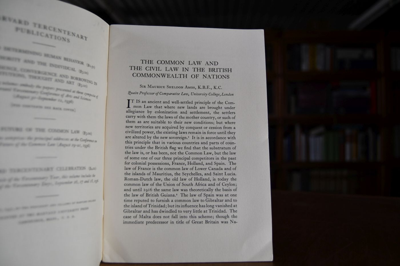 "The Common Law and the Civil Law in the British Commonwealth of Nations"