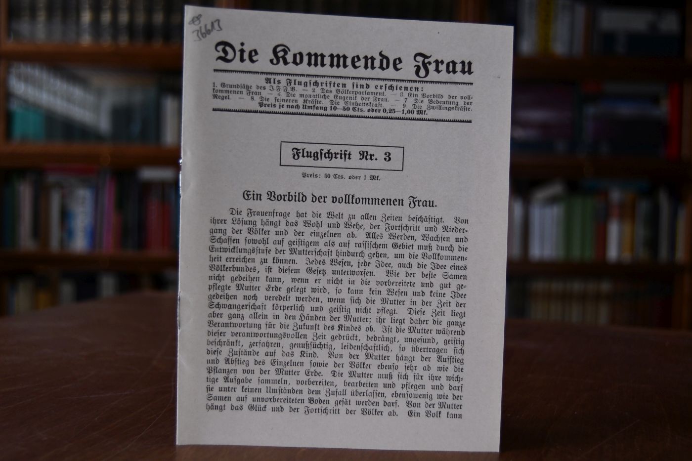 Ein Vorbild der vollkommenen Frau. Die kommende Frau, Flugschrift Nr. 3.