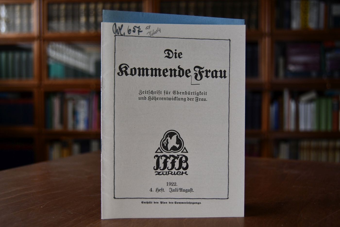 Die kommende Frau. Zeitschrift für Ebenbürtigkeit und Höherentwicklung der Frau, 4. Heft, 1922.
